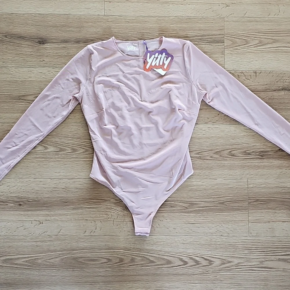 YITTY Blush Long Sleeve Bodysuit, Size Large